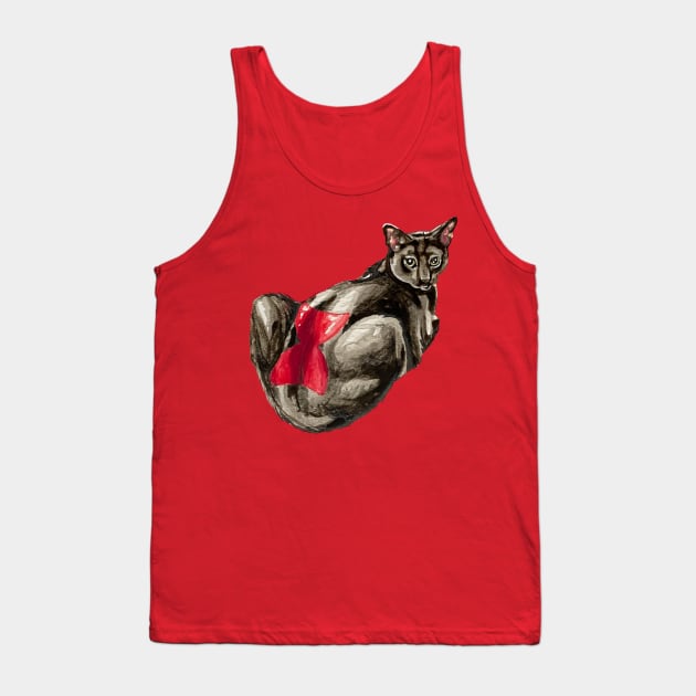 Black Widow Cat Tank Top by RaLiz